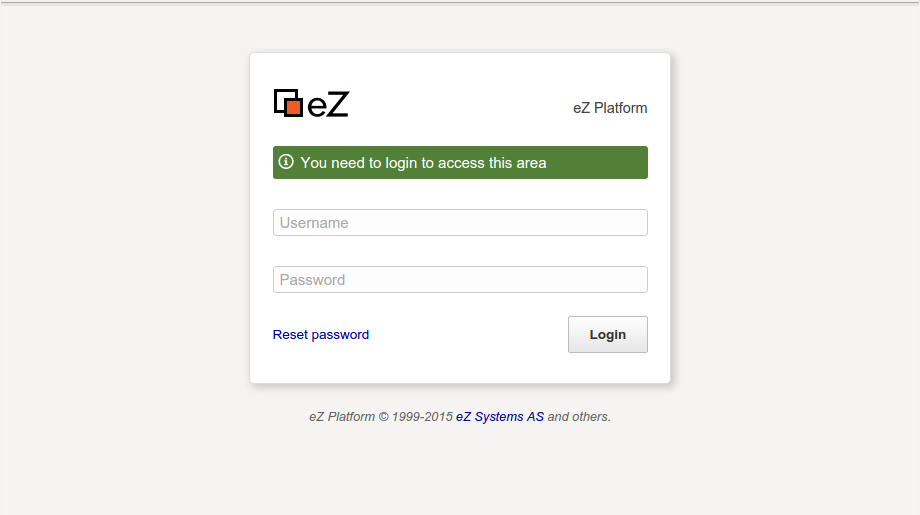 PlatformUI login form