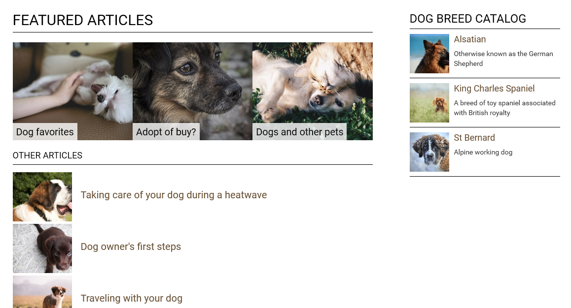 The Page after adding a List Schedule Block