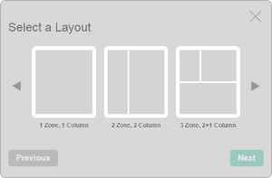 Layout selection window