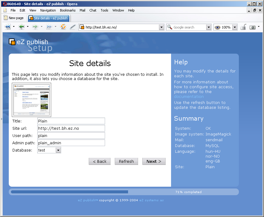 Setup wizard: step 10