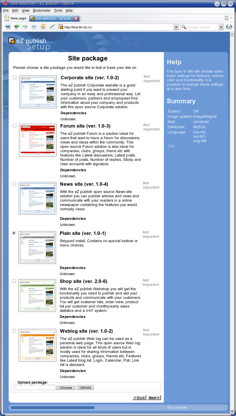 Step 7: Site selection