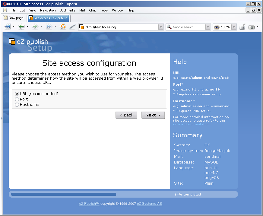 Setup wizard: step 8