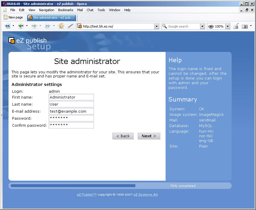 Setup wizard: step 10