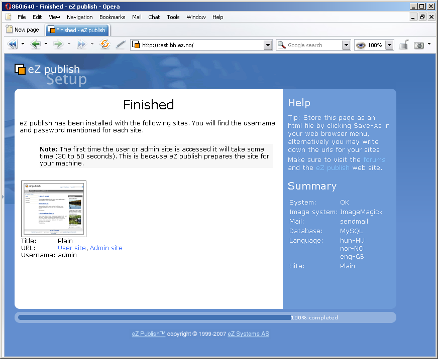 Setup wizard: step 12